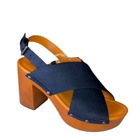 Indigo Dani Denim Block Platform Sandals  Irdani Size 9 - Picture 9 of 9